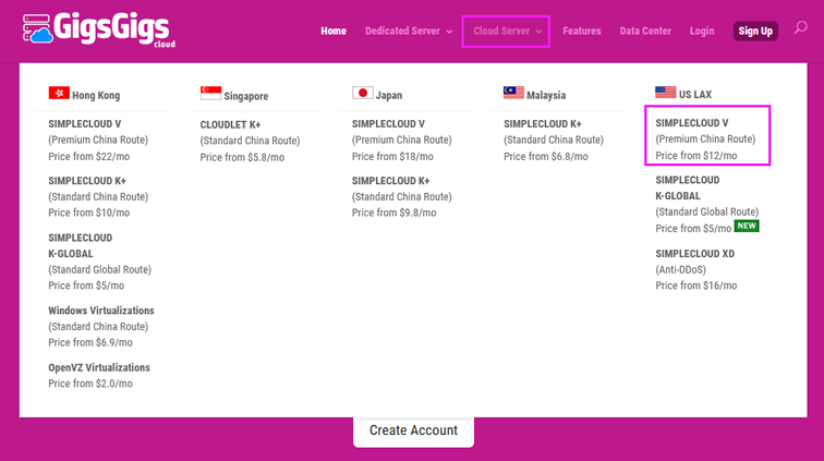 GigsGigsCloud 美国VPS推荐方案 CN2 GIA AS4809优化线路