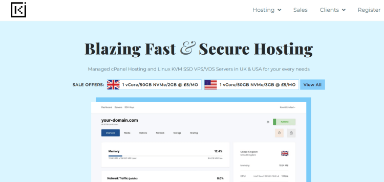 Kuroit - 英国和美国机房 年付£12 KVM 1Gbps带宽